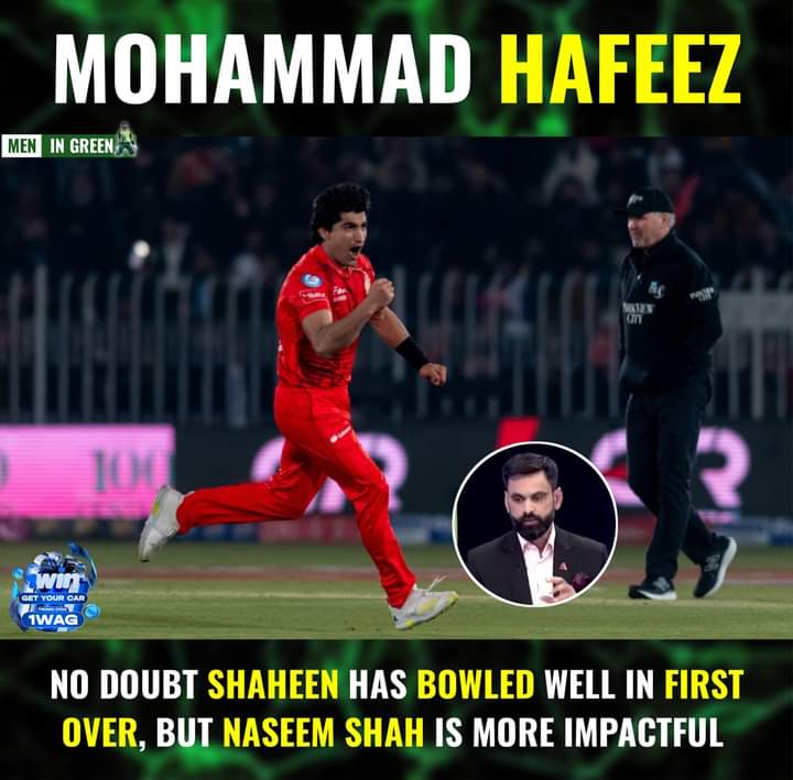 Mohammad Hafeez 🗣-

No doubt Shaheen has bowled well in first over, but Naseem Shah is more impactful.

#NaseemShah #PSL9 #Cricket
#MohammadHafeez