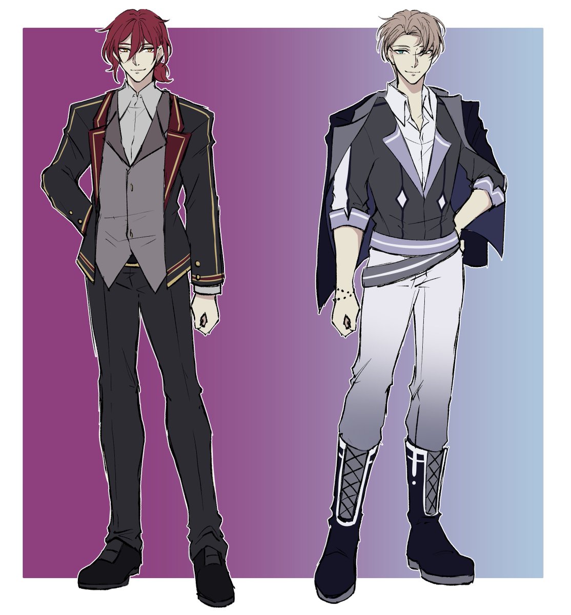 my son Shinya!! left is his normal appearance and right is him in disguise
#oc #originalcharacter