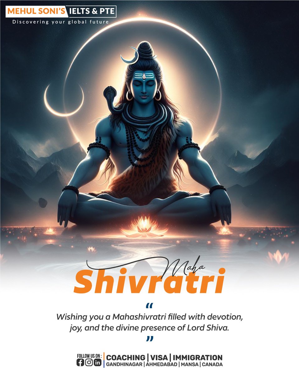 msipoverseas's tweet photo. Celebrating the Great Night of Shiva with reverence and joy! Light, love, and blessings for a blessed Mahashivratri! ✨

#MSIP #mehulsoniielts #Mahashivratri #OmNamahShivaya #HarHarMahadev #ShivaRatri #ShivPuja #BlessingsOfShiva #ShivratriCelebration #MahadevBlessings https://t.co/CXB5OCI6sK