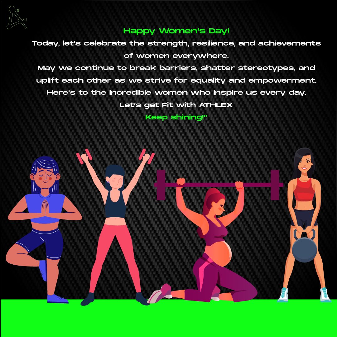 athlexinc's tweet photo. The Athlex team wishes you all a HAPPY WOMEN’S DAY 💪🏻

#athlex #athlexinnovations #athlexinc #fitnesstesting #fitindia #kheloindia #pmo #WomenEmpowerment #WomensDay2024 #happywomensday2024 #fitnesstestingapp #workout
#gym #motivation #explore #positivity #explorepage #bhfyp https://t.co/hgtz0PD1xE