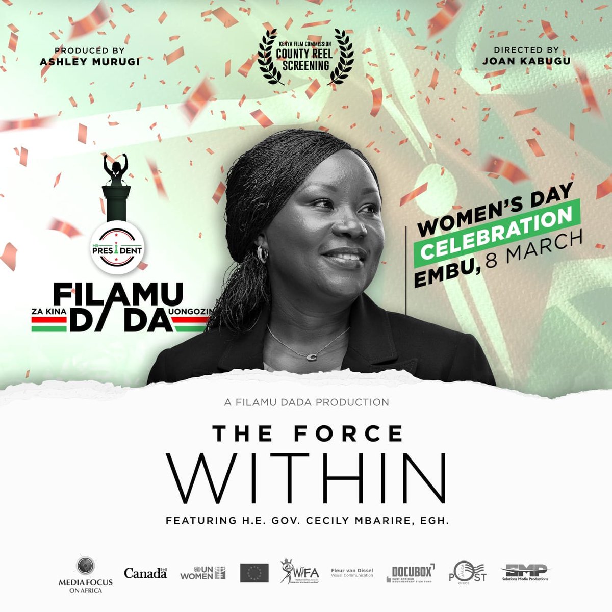 Celebrating #InternationalWomensDay in Embu with #FilamuDada. The inspiring story of @CecilyMbarire will be screened at the National Celebrations. #IWD2024 #MsPresident