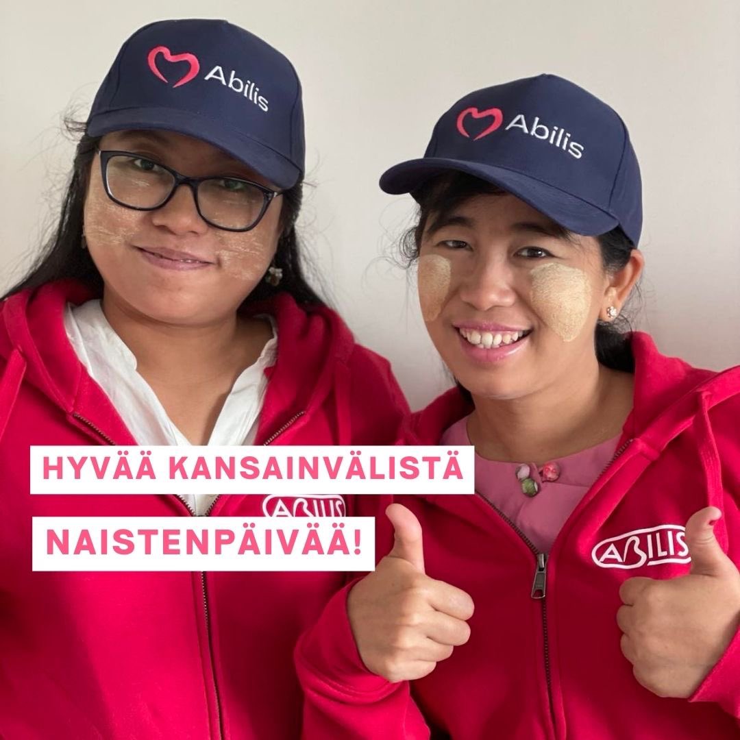 AbilisF's tweet photo. TÀnÀÀn 8.3. juhlistamme kansainvÀlistÀ naistenpÀivÀÀ. Abilis-sÀÀtiö tukee vammaisten naisten asemaa ja yhdenvertaisuutta kehittyvissÀ maissa.
Â
Kuvassa Abilis-sÀÀtiön Myanmarin työntekijĂ€t Soe Moe Oo ja Phyo. â„
Â
HyvÀÀ kansainvĂ€listĂ€ naistenpĂ€ivÀÀ! đȘâïž
Â
#Abilis #NaistenpÀivÀ https://t.co/0JhrGW711d