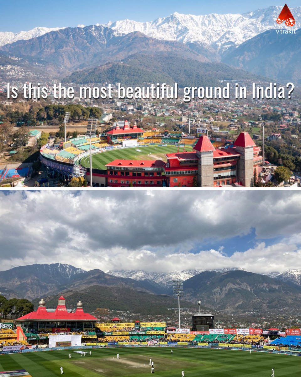 Vtrakit's tweet photo. Stunning 🏟️😍 #Dharamshala #INDvsENG https://t.co/vx1CVZBfXj