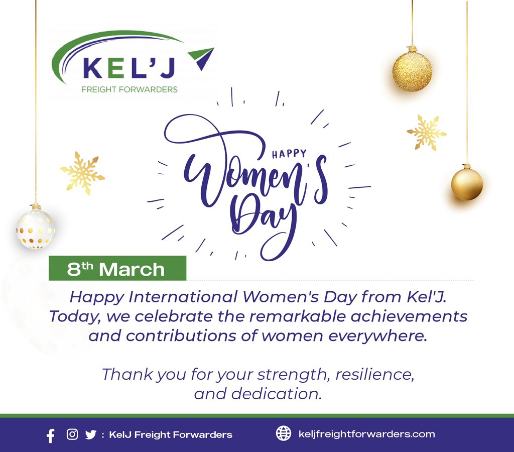 keljff's tweet photo. Happy International Women's Day.
Today, we celebrate the remarkable achievements and contributions of women everywhere.

Thank you for your strength, resilience, and dedication.
#KelJFreightForwarders 
#WomensDay2024 https://t.co/CIoDdnsSo5