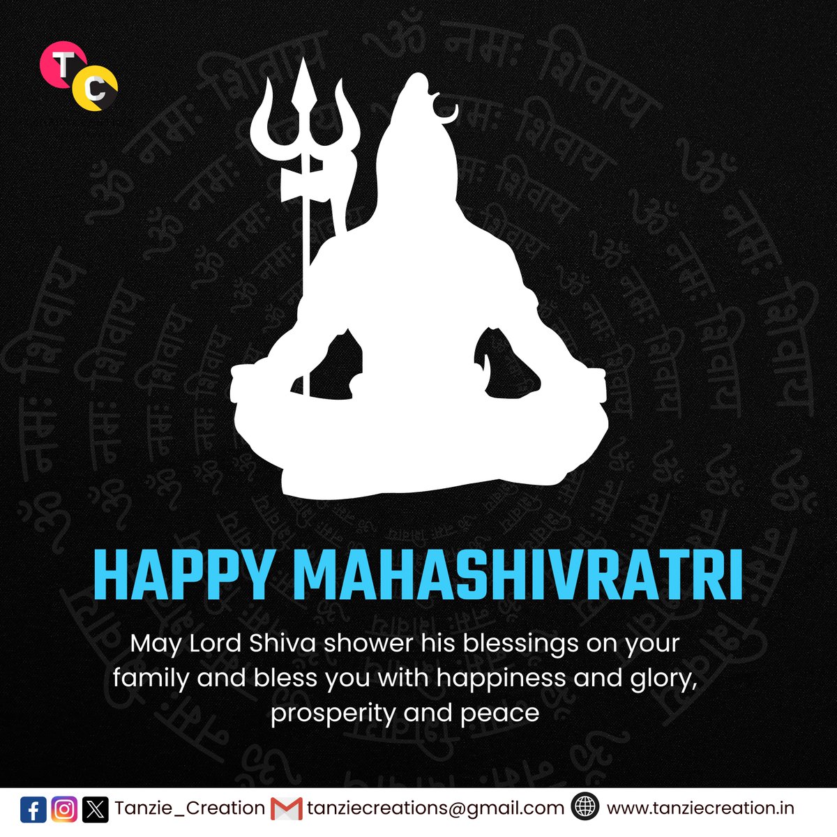 Tanzie_creation's tweet photo. Happy Mahashivratri May lord Shiva Shower his blessings on your family and Bless you with happiness and Glory prosperity and Peace

#MahaShivratri #HarHarMahadev https://t.co/v6NsKDvmr2