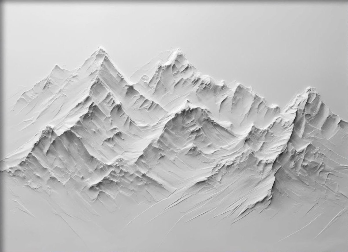 Artvisual_Ai_'s tweet photo. Have you ever seen white snow-capped mountains? Yes, the whole painting is white. I used shadows to depict the edges and corners of the mountains.
Learn more about this painting >>https://t.co/lmhzqXZhGl https://t.co/xsJ5xqTkLv