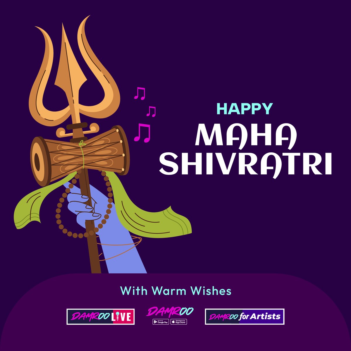 damrooapp's tweet photo. आप सभी को डमरू परिवार की ओर से महाशिवरात्रि की हार्दिक शुभकमनाएं || 🙏🏻🎵

👉 https://t.co/KD6jmy3Xjl

#HarHarMahadev #Mahashivratri #bholenath  #Mahadev #damroo #damrooforartists #damroolive https://t.co/WvxRmHsSFm
