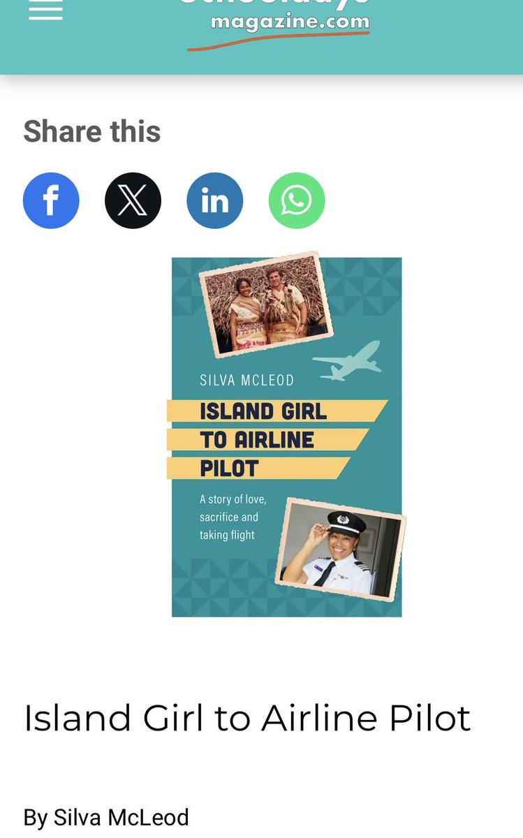 Silva McLeod’s, story, her achievements from the life of an island girl to becoming an international airline pilot is remarkable. Feel the love and warmth of her story …. tinyurl.com/24wfmb7a #InternationalWomensDay2024 #Memoirs <a href="/ExisleBooks/">Exisle Publishing</a> #books #reading #authorcommunity