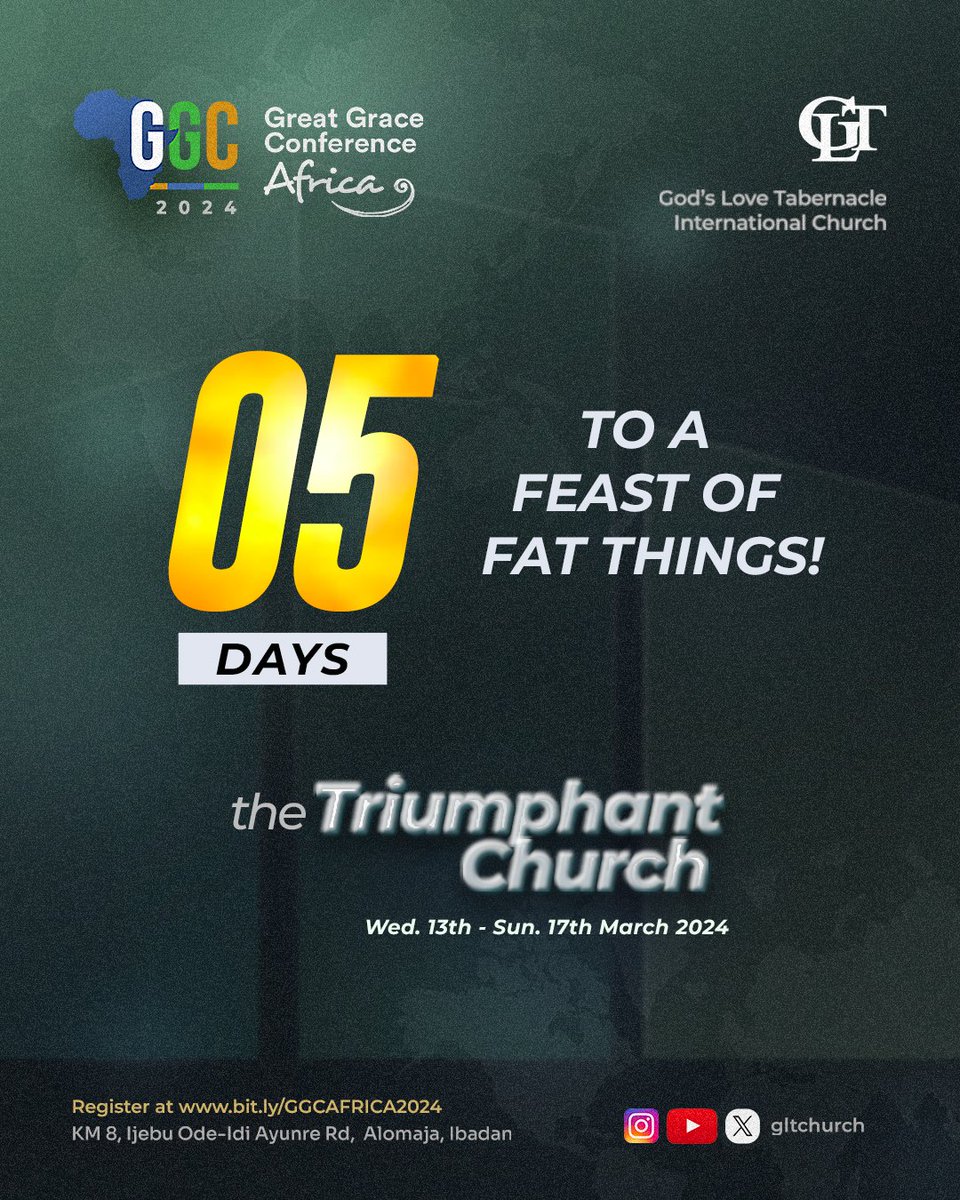 gltchurch's tweet photo. Don't miss out on the opportunity to understand the purpose of God for His church in this time and the part you have to play as God perfects His work.

Venue: KM 8, Ijebu Ode-Idi Ayunre Rd, Alomaja, Ibadan
Register: https://t.co/tBU3AavfJS

#GGCAfrica #GGC2024 https://t.co/9wX4cGnKjB