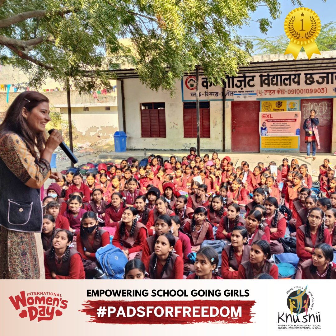 Happy #InternationalWomensDay2024! This year is especially significant for us as we also celebrate one year of #PadsForFreedom, which, with your incredible support, has reached 76,182 girls in 127 schools across 4 states in India! Click To Join Us khushii.org/pads-for-freed…