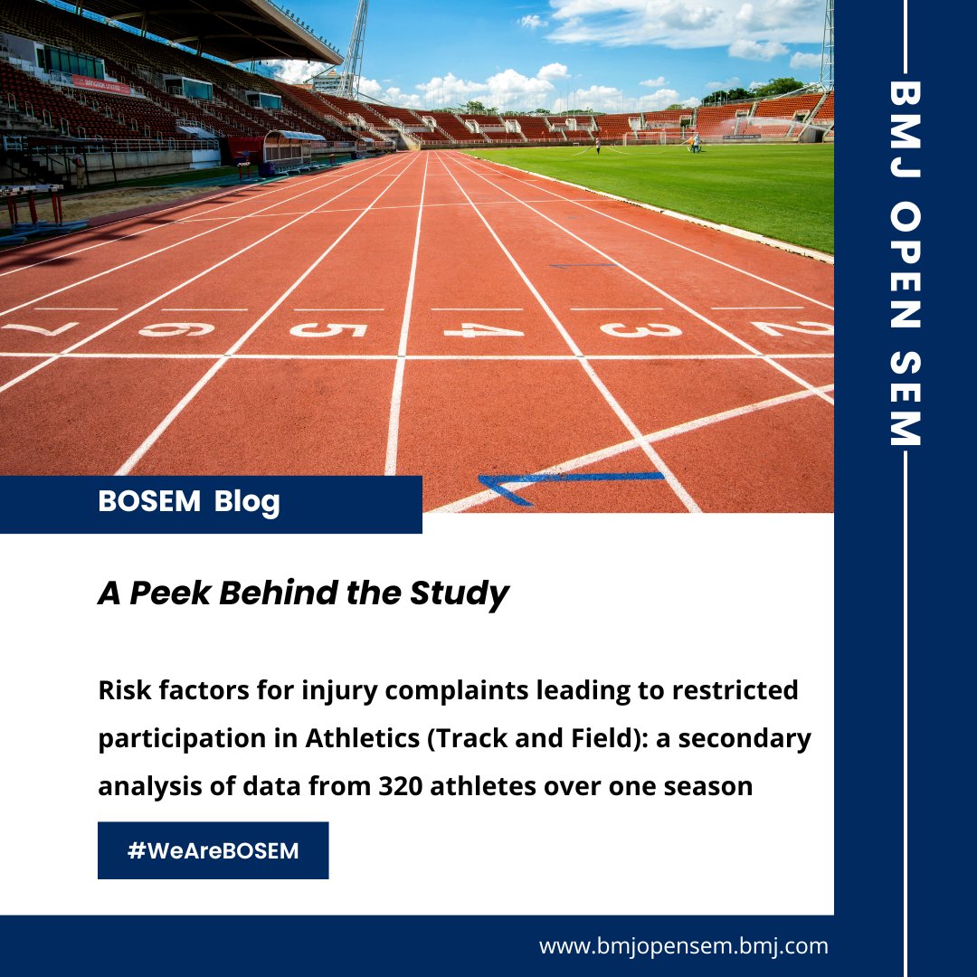BMJOpenSEM's tweet photo. In our #PeekBehindStudy series: 

@PascalEdouard42 et al on whether #risk #factors are associated with time to #injury complaints in #Athletics,

BLOG ➡️ https://t.co/wEQ2GXQTq8 

OA ARTICLE ➡️ https://t.co/gLxrIyHrX6

@K_Hollander_ 
@PE_Dandrieux 
@LaurentNavarro5 

#WeAreBOSEM https://t.co/V0vkEV0wGt