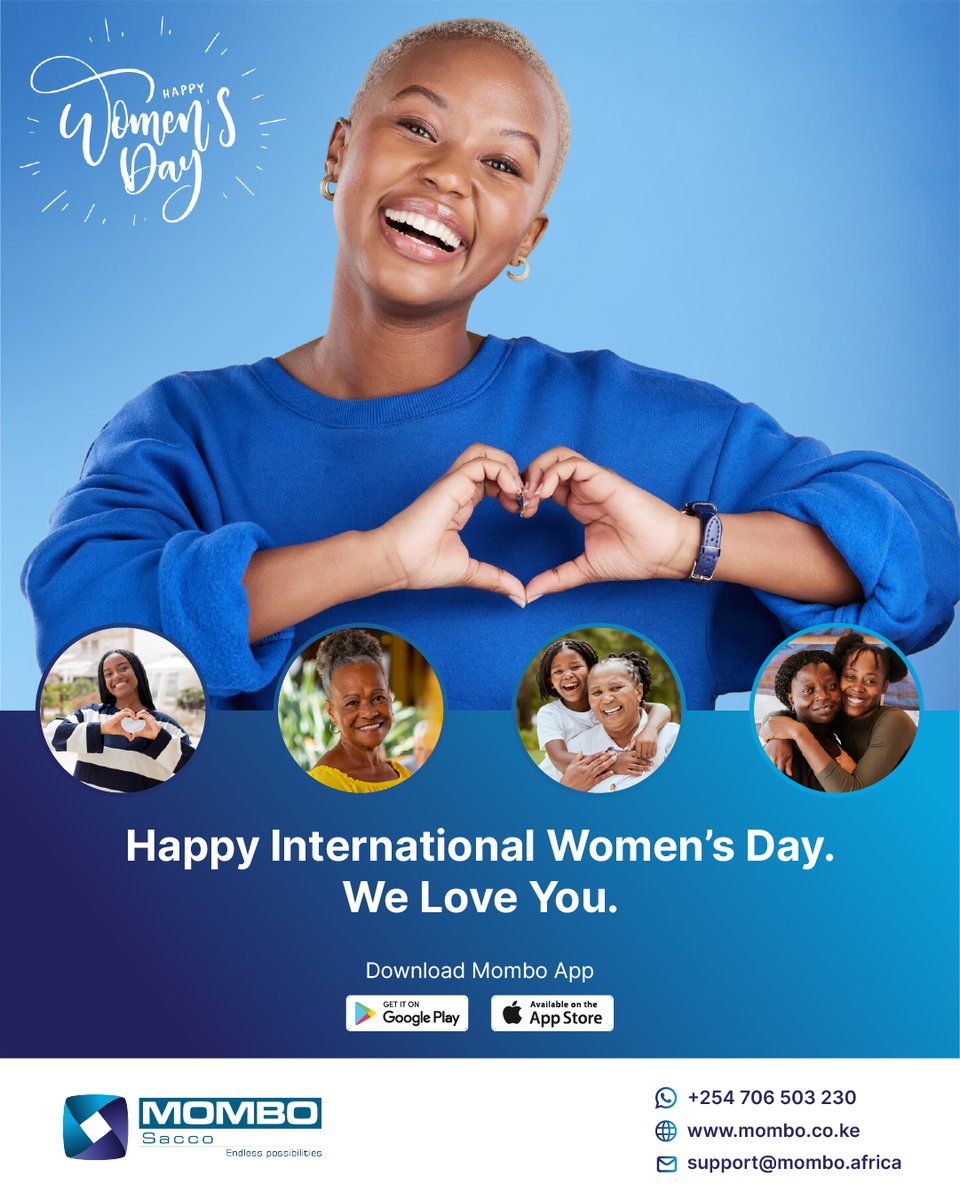 Celebrate her, empower her. Happy International Women's Day!👩💙✨   

Mombo Sacco stands with women on their journey to financial freedom. 💪👩

#Internationalwomensday #happywomensday   #SheMeansBusiness #Momboapp