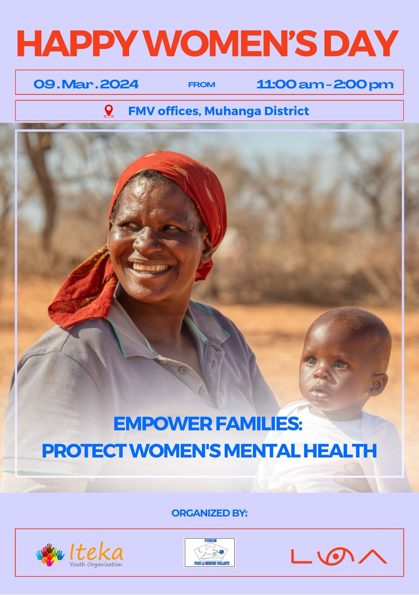 LUNA (@lunahealth_co) on Twitter photo 🌟 Celebrating Women's Day in Muhanga District! 🎉
Join us as we honor the strength of mothers, recognize women's contributions globally, and commit to nurturing mental well-being.
Grateful for our partners! Stay tuned for event highlights. 🌺 #WomensDay2024 <a href="/la_forum/">Forum pour la Mémoire Vigilante</a> 🌟 Celebrating Women's Day in Muhanga District! 🎉
Join us as we honor the strength of mothers, recognize women's contributions globally, and commit to nurturing mental well-being.
Grateful for our partners! Stay tuned for event highlights. 🌺 #WomensDay2024 <a href="/la_forum/">Forum pour la Mémoire Vigilante</a>
