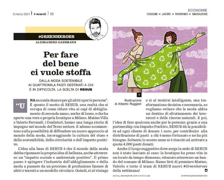 OperosiPerosi's tweet photo. #sostenibilità 💚♻️ & #solidarieta 🫂 la #moda secondo #rehub https://t.co/QqmNKeMnCo i nuovi #GreenHeroes di #AlessandroGassmann https://t.co/gGtIUyj3tA