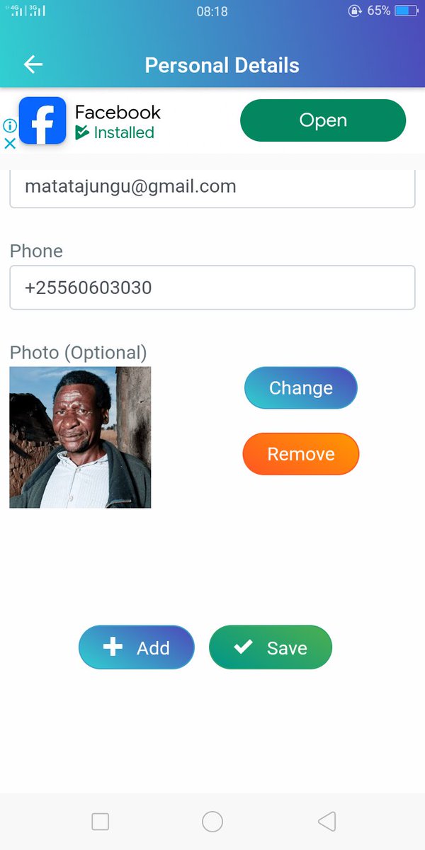 Jaza kulingana na maelezo kutoka kwenye App. 

Mfano Name : Matata kipepeo Jungu

Phone :+2556060303...