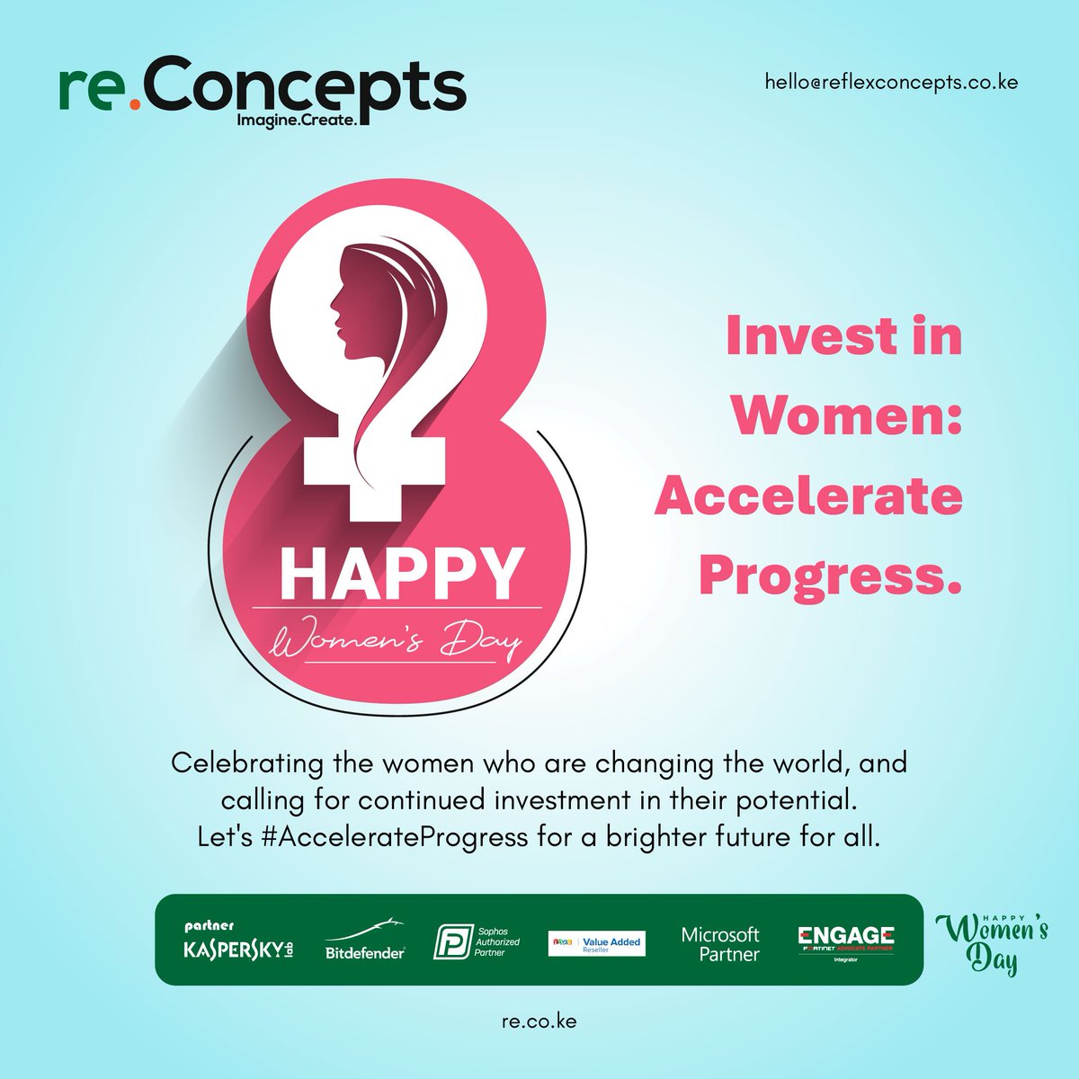 ReConcepts_KE's tweet photo. Celebrating the women who are changing the world, and calling for continued investment in their potential.
Let's #AccelerateProgress for a brighter future for all.
#WomensDay #IWD24 https://t.co/1pjCP0iT0S