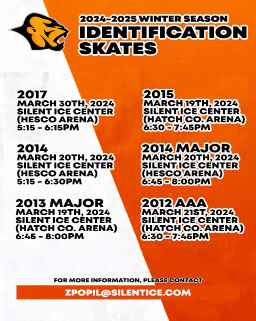 Gorillas_Hockey's tweet photo. Gorillas Hockey Academy
2024-25 WINTER Season ID Skates
See poster for details.

Register Here: https://t.co/q5YLA3iv4l

#GorillasHockey  #HSL https://t.co/2zUH6WRNSj