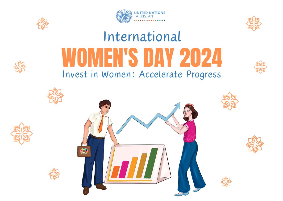 UNinTajikistan's tweet photo. This year, the International Women’s Day message is clear: Invest in Women: Accelerate Progress. Join us on 08 March 2024 for #IWD20024 under the theme 'Invest in women: Accelerate progress”, and take a stand with us by spreading a word using the hashtag #InvestInWomen. https://t.co/QdedCeWv9U