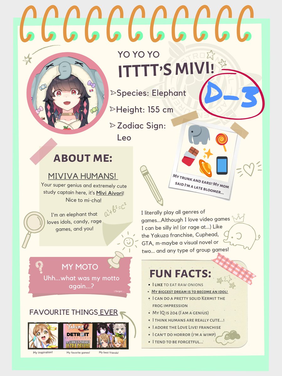 VNUofficial's tweet photo. 🍬 D-3 🍬
We better prepare ourselves for the big day!
Let's scan over @MiviVNU's notes one more time! 👀🗒️
Debut stream
🔍https://t.co/3zjO5Org5J
Youtube
🎥https://t.co/qzMwuJpLZJ
#VtuberDebut #Vtuber #ENVtuber #VNUEntertain #TripleAClub #Gen5Debut https://t.co/HKC1Jx732H