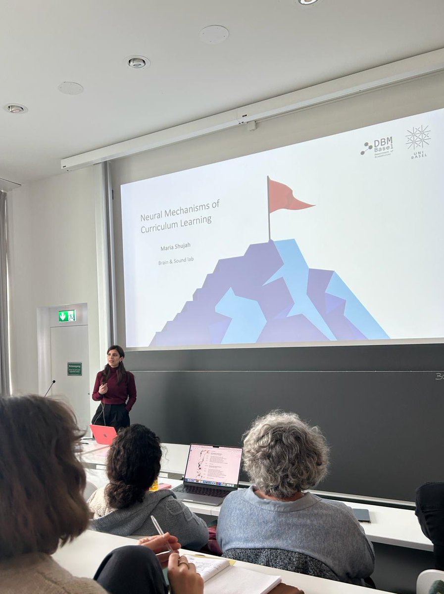A moment from my talk on Curriculum Learning at the Basel Neuroscience Workshop yesterday. Grateful for the opportunity to exchange insights with the dynamic neuroscience community in Basel. Such a great place to brew science!