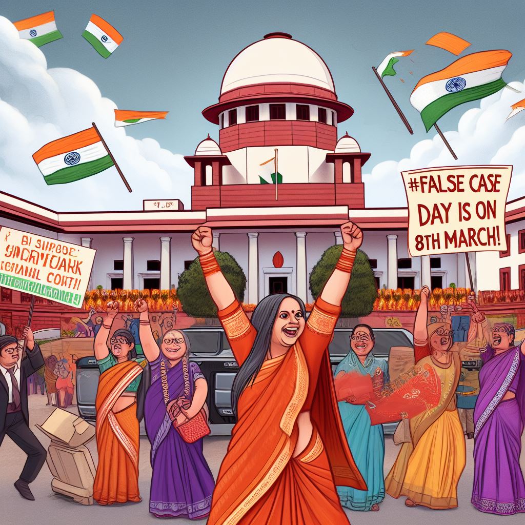 Wah wah...!
What a celebrations by Women on #FalseCaseDay in front of Our esteemed court.

Women are so happy to celebrate the #InternationalWomensDay2024  by stating it empowering them to file False Cases.