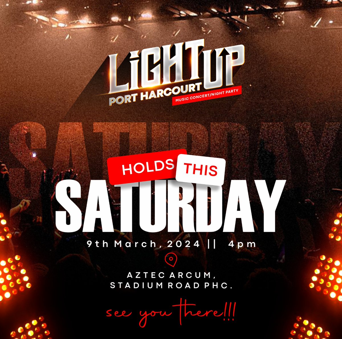 PHMicroscope's tweet photo. And yes it's just one more day to go. We are lighting up Port Harcourt tomorrow 9th March 2024 at Aztech Arcum Stadium RD PH.
Get your tickets if you're yet to do that. Available at all Kilimanjaro & Market Square outlets.
.
#LightUpPH Buju Chioma Anthony Joshua Davido Magodo https://t.co/ZniJOSYcLP