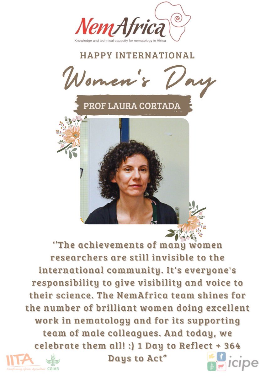 For her continued support, belief and dedication towards empowering NemAfrica, we honor and appreciate Prof @CortadaLaura 

#InvestinWomen, #accelerate #progress.