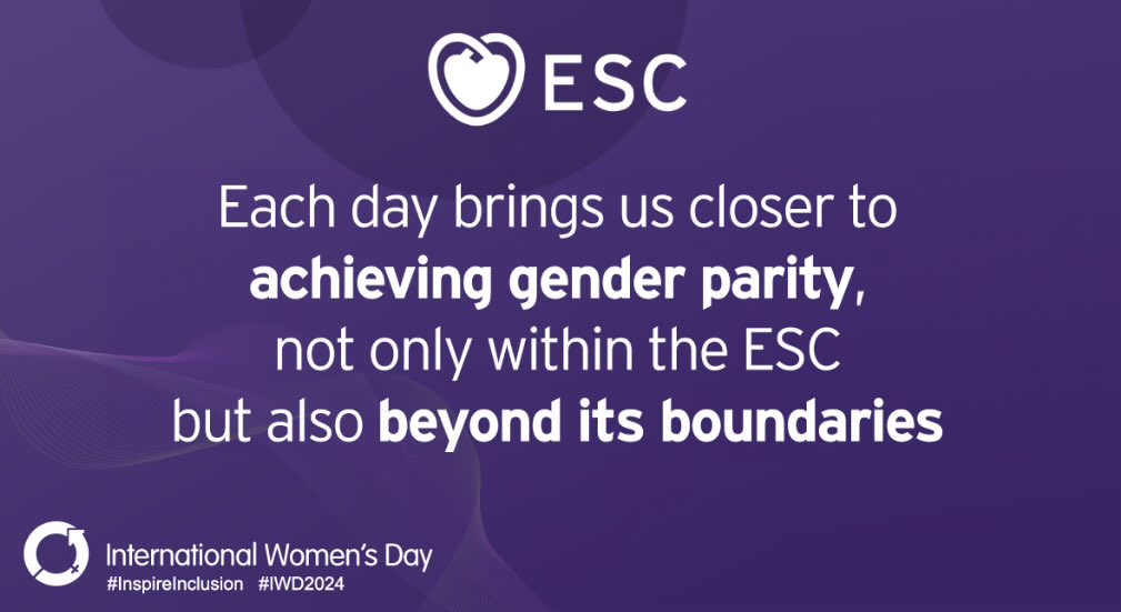 On #IWD2024, we emphasize the need for greater women’s leadership roles in #cardiology. The invaluable support from everyone is crucial for this transformation. Let’s make it happen. #InspireInclusion #WD2024 @escardio