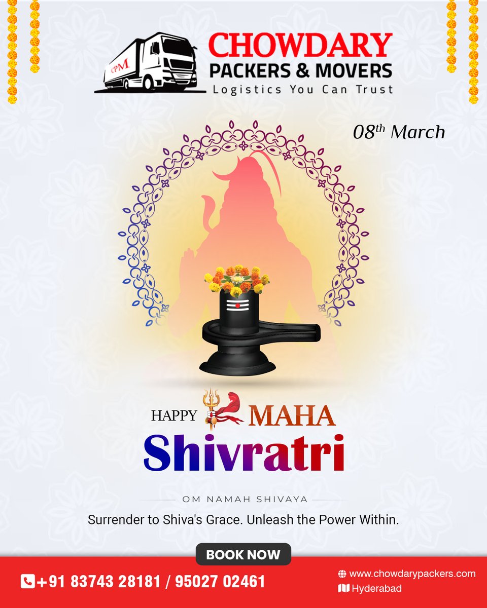 ChowdaryPacker's tweet photo. On #MahaShivaratri, merge with the cosmic current, celebrating the oneness that connects us all. Let the divine energy flow within &amp; around.
✅𝐇��𝐩𝐩𝐲 𝐌𝐚𝐡𝐚 𝐒𝐡𝐢𝐯𝐚𝐫𝐚𝐭𝐡𝐫𝐢🔱🕉️

#ChowdaryPackersandMovers #HappyMahaShivaratri #LordShiva #MahaShivaratri2024 #Shivratri https://t.co/FeWCeg70N4