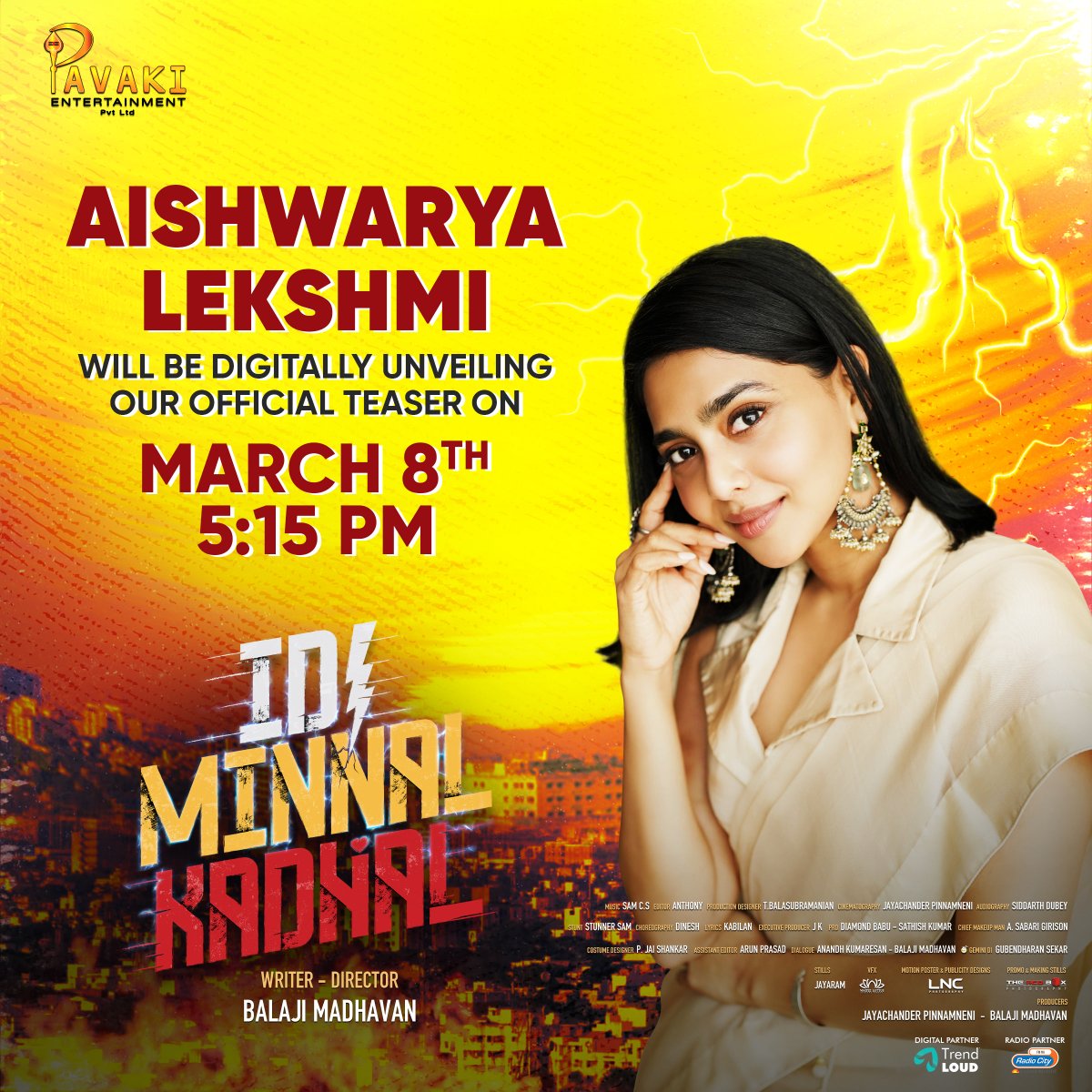 Pavaki Entertainment (@pavakihouse) on Twitter photo Happy to announce that our teaser will be launched by the amazing <a href="/AishuL_/">Aishu__</a> ! π
Directed by <a href="/iBalajiMadhavan/">Balaji Madhavan</a>
Produced by <a href="/pavakihouse/">Pavaki Entertainment</a>
#IMK
<a href="/cibychandran/">Ciby Bhuvana Chandran</a> <a href="/YasminPonnappa/">Yasmin Ponnappa</a> <a href="/bt_bhavya/">Bhavya Trikha</a> <a href="/editoranthony/">Lewellyn gonsalvez</a> <a href="/SamCSmusic/">πππ π π</a> <a href="/artdirectorbala/">Balasubramanian</a> <a href="/jayachanderjc/">jayachander</a>
<a href="/idiamondbabu/">Diamond Babu</a> <a href="/prosathish/">Sathish</a> Happy to announce that our teaser will be launched by the amazing <a href="/AishuL_/">Aishu__</a> ! π
Directed by <a href="/iBalajiMadhavan/">Balaji Madhavan</a>
Produced by <a href="/pavakihouse/">Pavaki Entertainment</a>
#IMK
<a href="/cibychandran/">Ciby Bhuvana Chandran</a> <a href="/YasminPonnappa/">Yasmin Ponnappa</a> <a href="/bt_bhavya/">Bhavya Trikha</a> <a href="/editoranthony/">Lewellyn gonsalvez</a> <a href="/SamCSmusic/">πππ π π</a> <a href="/artdirectorbala/">Balasubramanian</a> <a href="/jayachanderjc/">jayachander</a>
<a href="/idiamondbabu/">Diamond Babu</a> <a href="/prosathish/">Sathish</a>