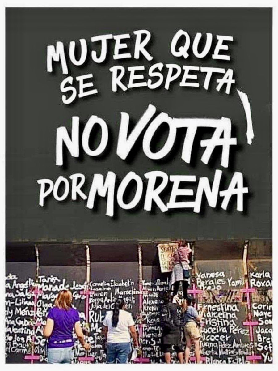 𝐏𝐨𝐫 𝐮𝐧 #𝐌𝐱𝐒𝐢𝐧𝐌𝐢𝐞𝐝𝐨 𝐩𝐚𝐫𝐚 𝐥𝐚𝐬 𝐦𝐮𝐣𝐞𝐫𝐞𝐬.

#MujerQueSeRespetaNoVotaPorMorena

#8marzo2024 

Rt si estás de acuerdo. 💜💟