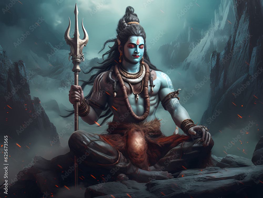 #MahaShivaratri
Shiva in deep meditation
and Tandava maintains the balance of the universe.

Crescent Moon on head, represents the cyclical nature of time
and flowing Ganga denotes his role in sustaining life. 
His third eye, when opened, symbolizes the destruction of ignorance.