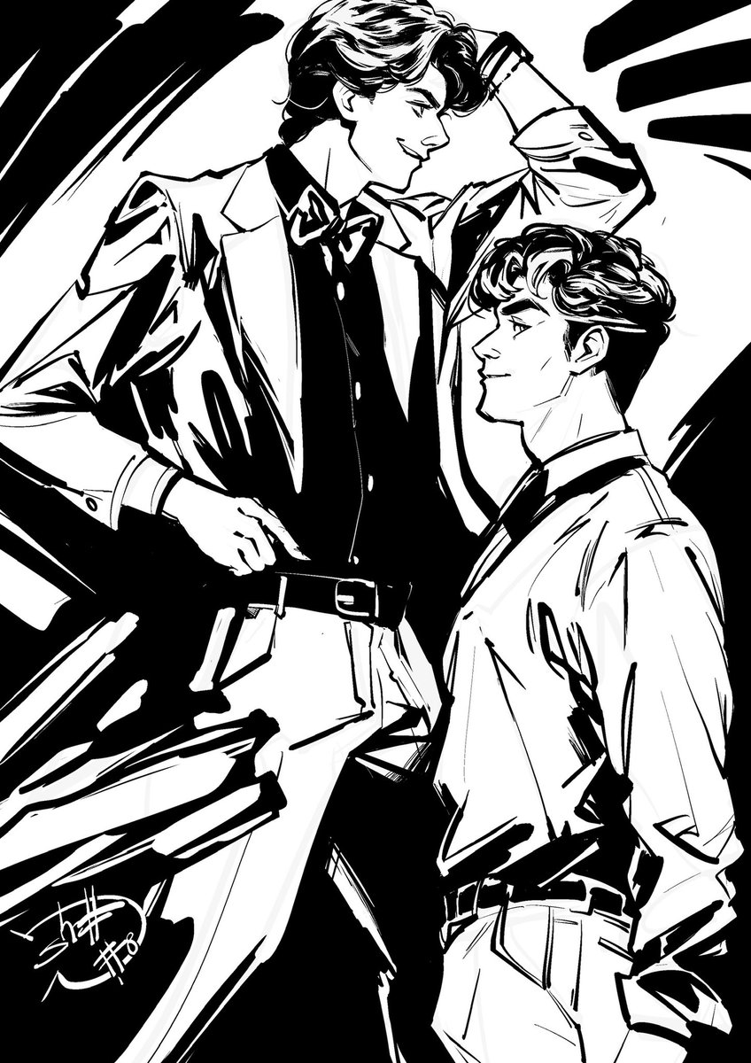 Old doodle from #inktober2023   

—- #jaydick #dickjay #nightwing #dickgrayson #redhood #jasontodd