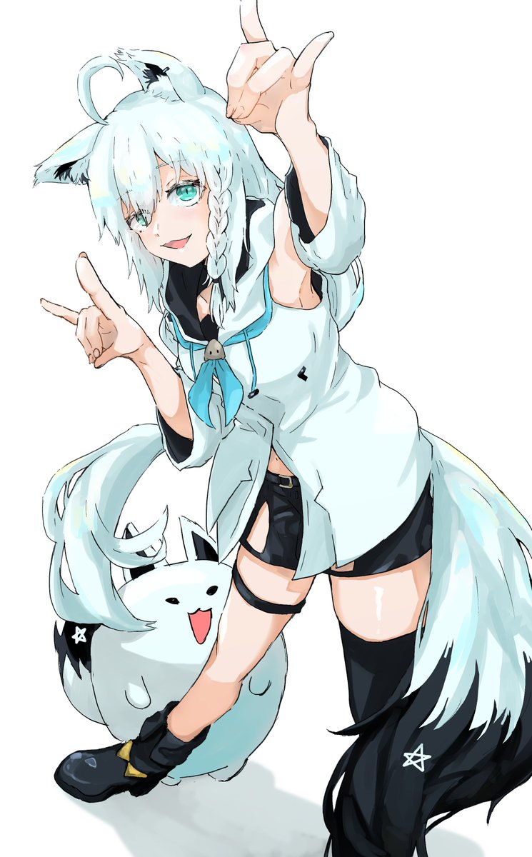 フブキ「#絵フブキ 」|色鳥のイラスト