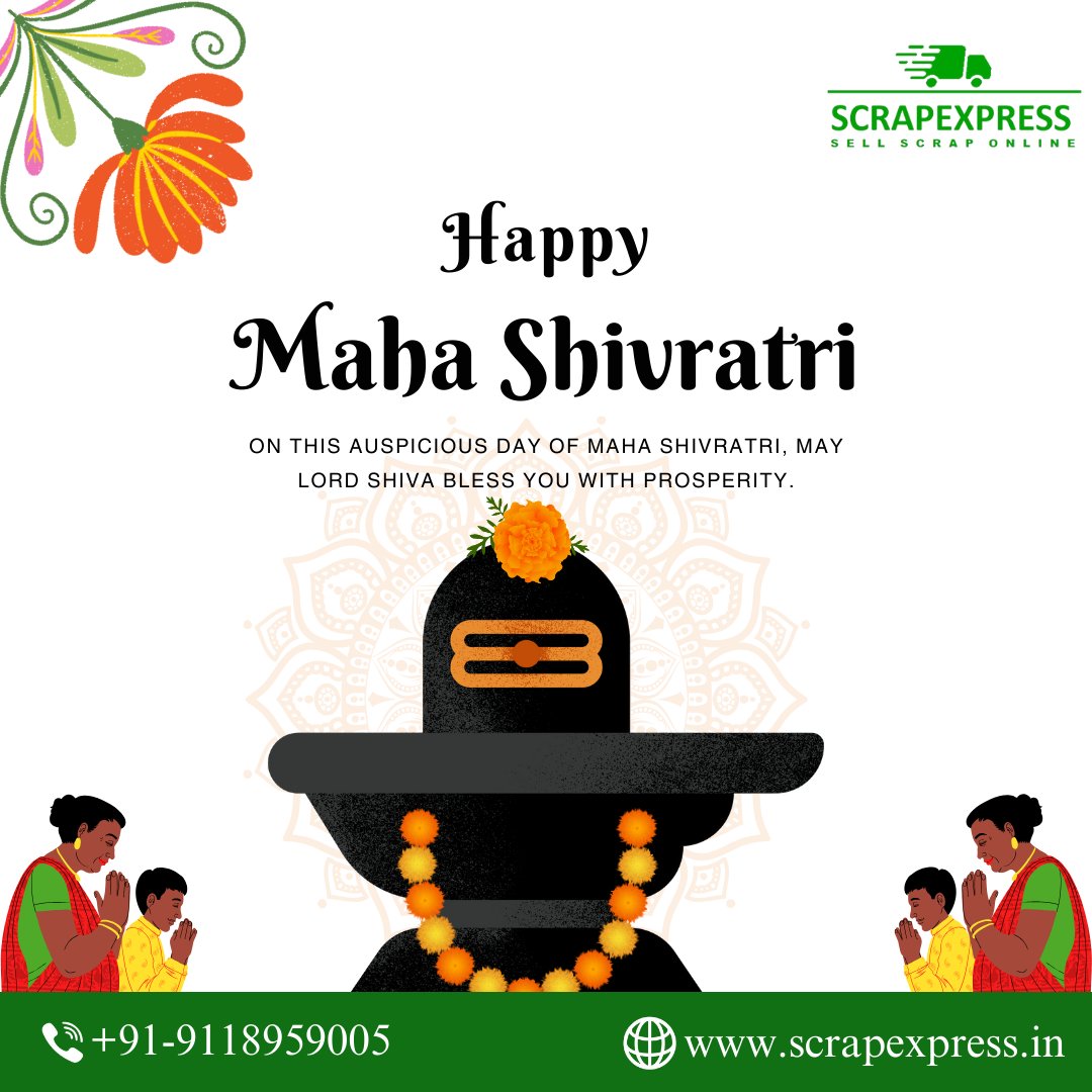 🕉️✨ Celebrate Mahashivratri with ScrapExpress! 🌙 Embrace the spirit of renewal and sustainability this auspicious day.🙏♻️ 

Call : 9118959005
Visit : scrapexpresss.in

#scrapexpress #CelebrateWithScrapExpress #GreenRenewal #SustainableFuture #Mahashivratri2024 🕉️🌱