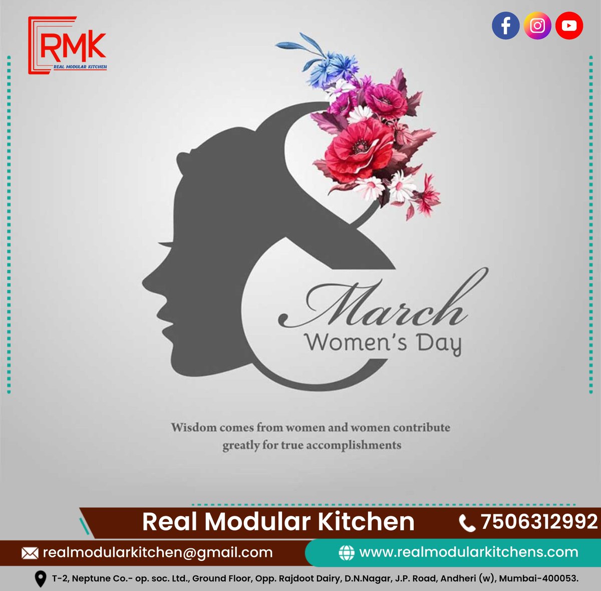 RealModular's tweet image. 🌸 Happy International Women&apos;s Day! 🌸
Today, we celebrate the incredible strength, resilience, and achievements of women worldwide. Real Modular Kitchen Andheri extends heartfelt greetings to all the remarkable women out there who inspire us every day!
#InternationalWomensDay