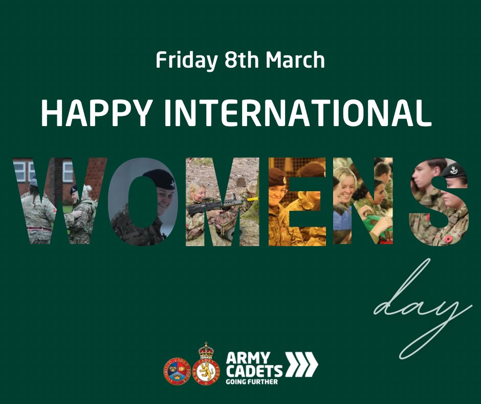 HAPPY INTERNATIONAL WOMEN’S DAY 👭 

Today we celebrate our inspiring female Cadets and Adult Volunteers that make up 41% of Durham ACF. 

There is no limit to what you can accomplish 💪🏻

#GoingFurther #ArmyCadetsUK #InspiretoAchieve #equality #internationalwomensday #iwd2024