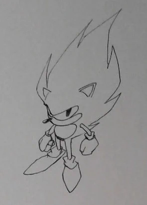 Development artwork for Sonic the Hedgehog 2 depicts Super Sonic drawn in a pose reminiscent of Goku the moment he turned into a Super Saiyan for the first time in chapter 317 of the Dragon Ball manga, "Life or Death". 