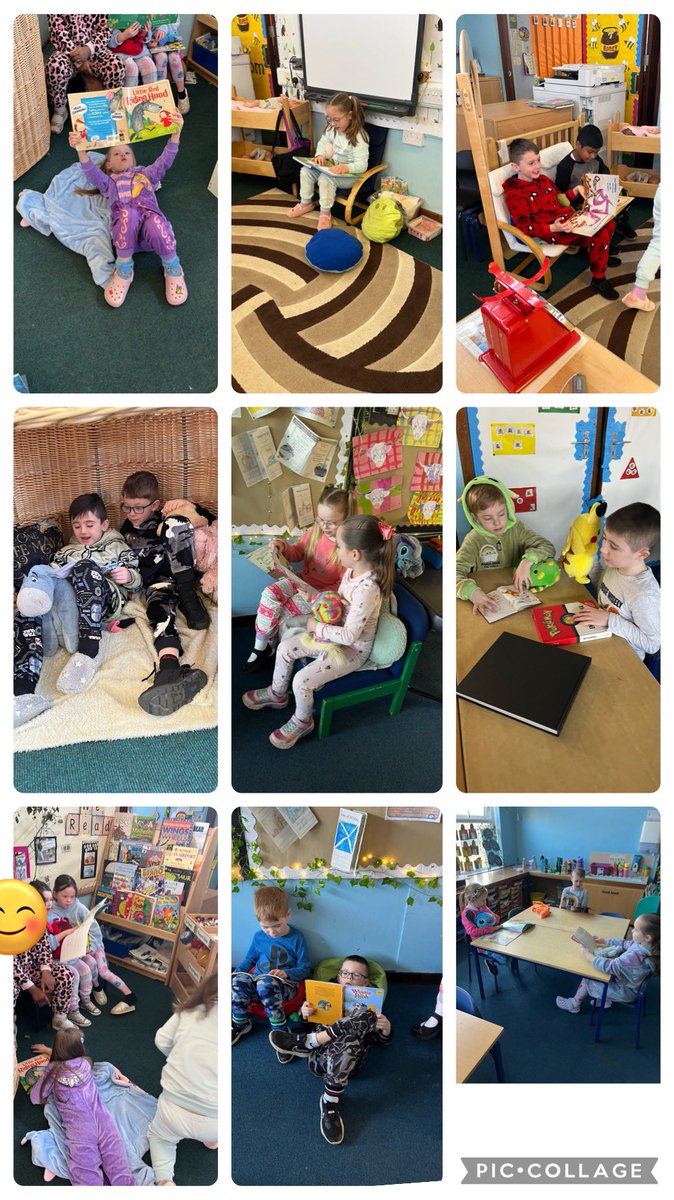 We really enjoyed our  DEAR time. We found a comfy spot and relaxed to read and share our favourite books 📚 #WorldBookDay #ReadingSchools @MrsMu_StP