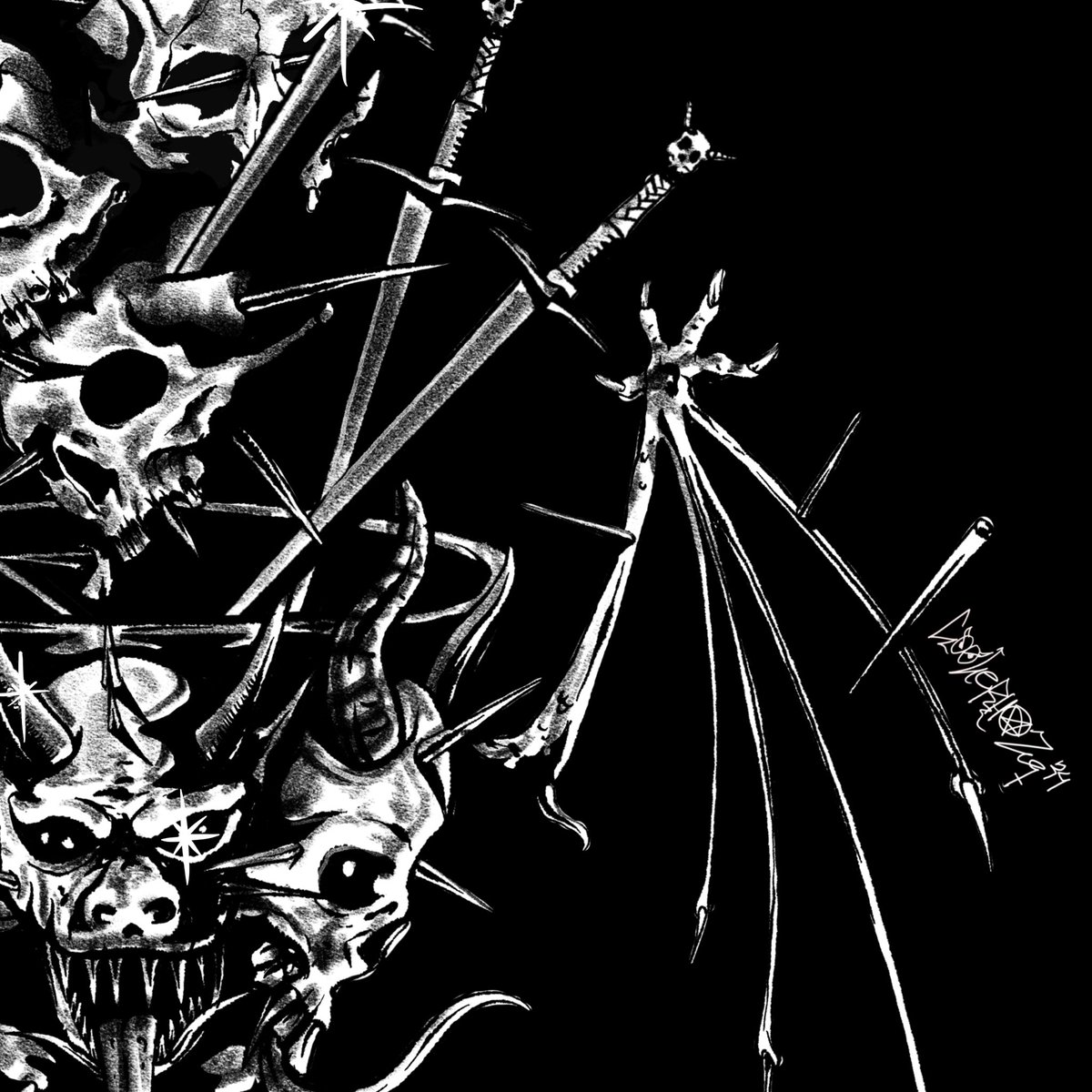 GN 🍷💀⚔️🪽

#loonerhaze #illustration #drawing #darkart #deathmetalart #blackmetalart
