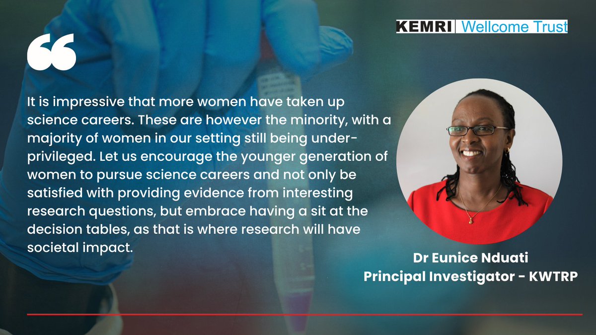 As we celebrate this year’s #InternationalWomensDay202 Dr @eunicewnduati Principal Investigator at #KWTRP, has a word of encouragement for the younger generation of women.