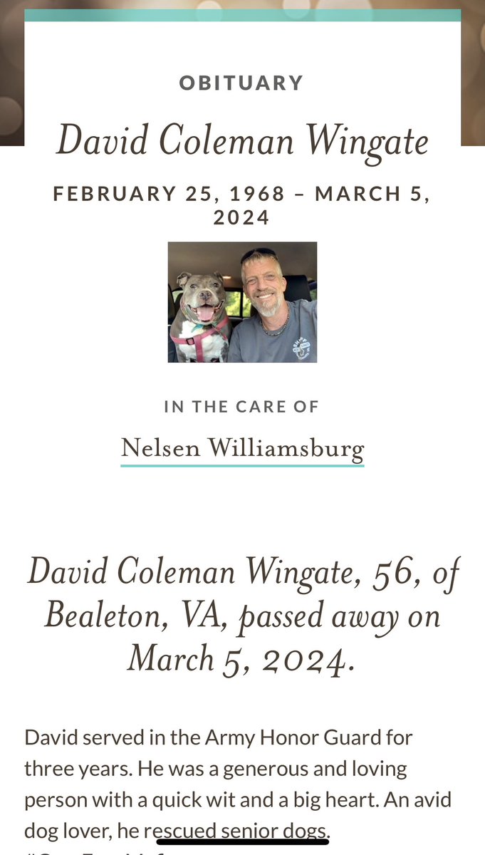 So sad seeing that Dave (dogsdad) has passed away RIP @dcwingate