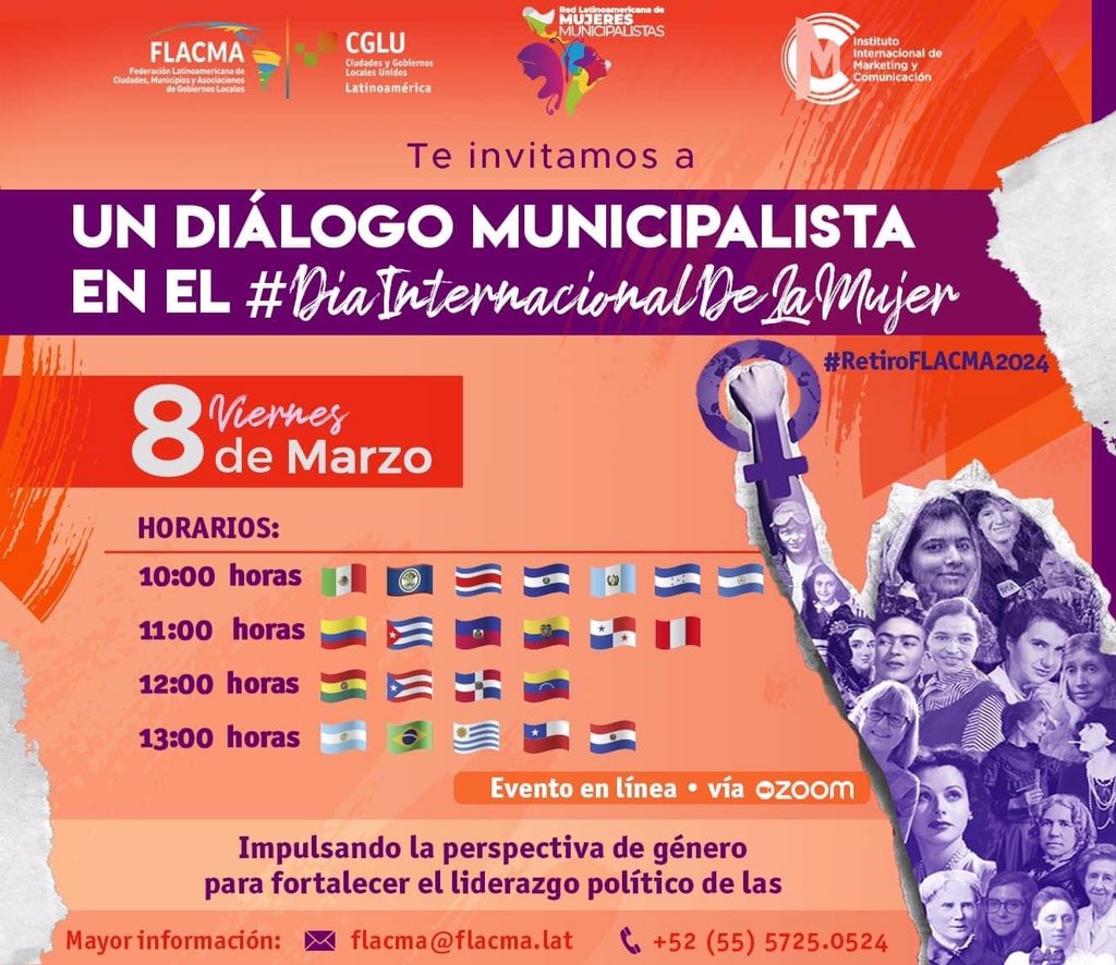 juanviperezaras's tweet photo. Cita obligada este #8M para reivindicar el #DíaDelaMujer gran iniciativa de @instituto_IMC @FLACMA_ potenciando el Diálogo Municipalista Iberoamericano. Grande mi buen amigo @EladioJardon 💜 https://t.co/23NIGyFZFR
