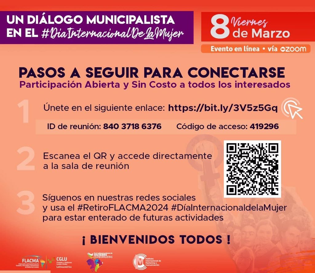 juanviperezaras's tweet photo. Cita obligada este #8M para reivindicar el #DíaDelaMujer gran iniciativa de @instituto_IMC @FLACMA_ potenciando el Diálogo Municipalista Iberoamericano. Grande mi buen amigo @EladioJardon 💜 https://t.co/23NIGyFZFR