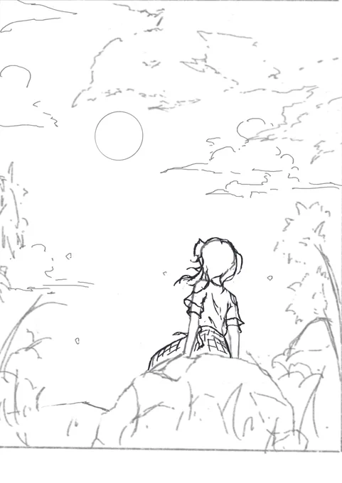 #このタグを見た人はラフ画とその完成絵を見せる 
