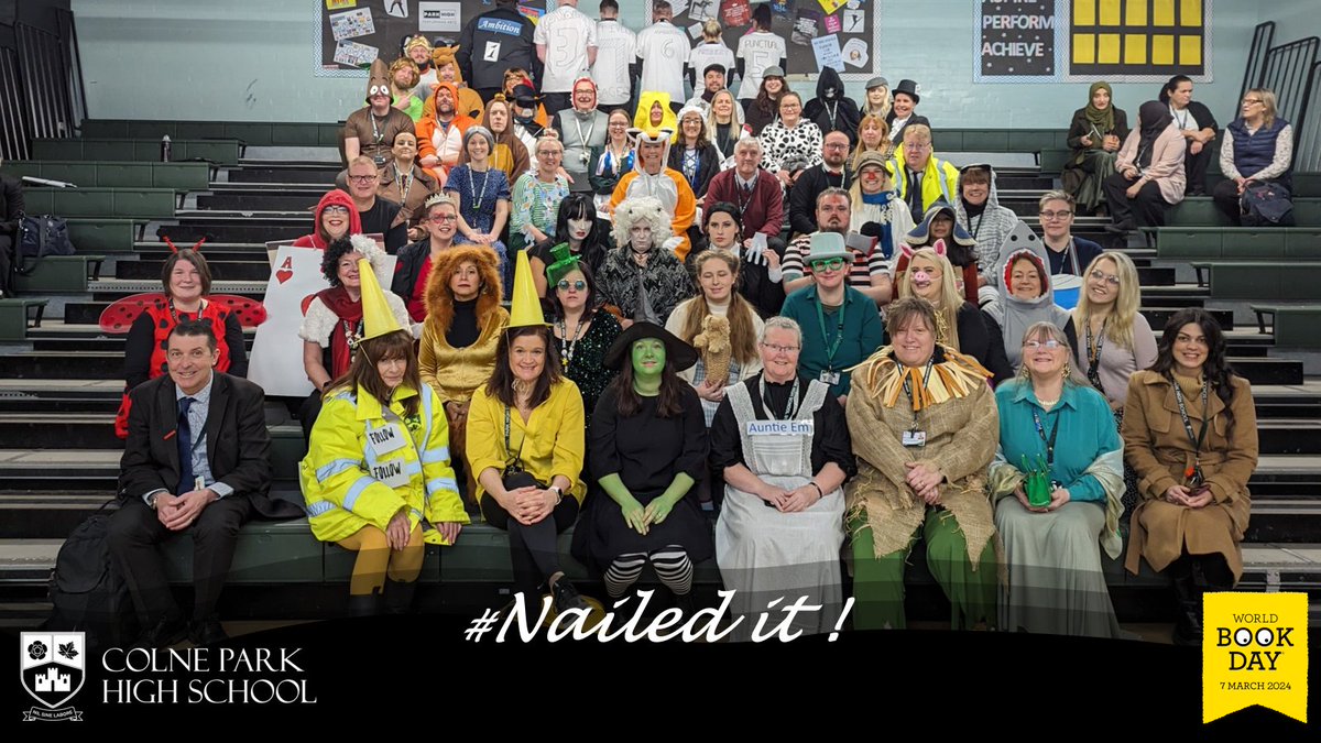 park_high_colne's tweet photo. World Book Day 2024 - huge shout out to the @ThePennineTrust's secondary staff team who did not want to be out done by our Primary friends. Faculty Team competition - who will win the round of breaktime bacon sandwiches?? #fiercecompetition #rumblingstomachs #WBD2024 #PiXLReading https://t.co/aY9x3MPCLy