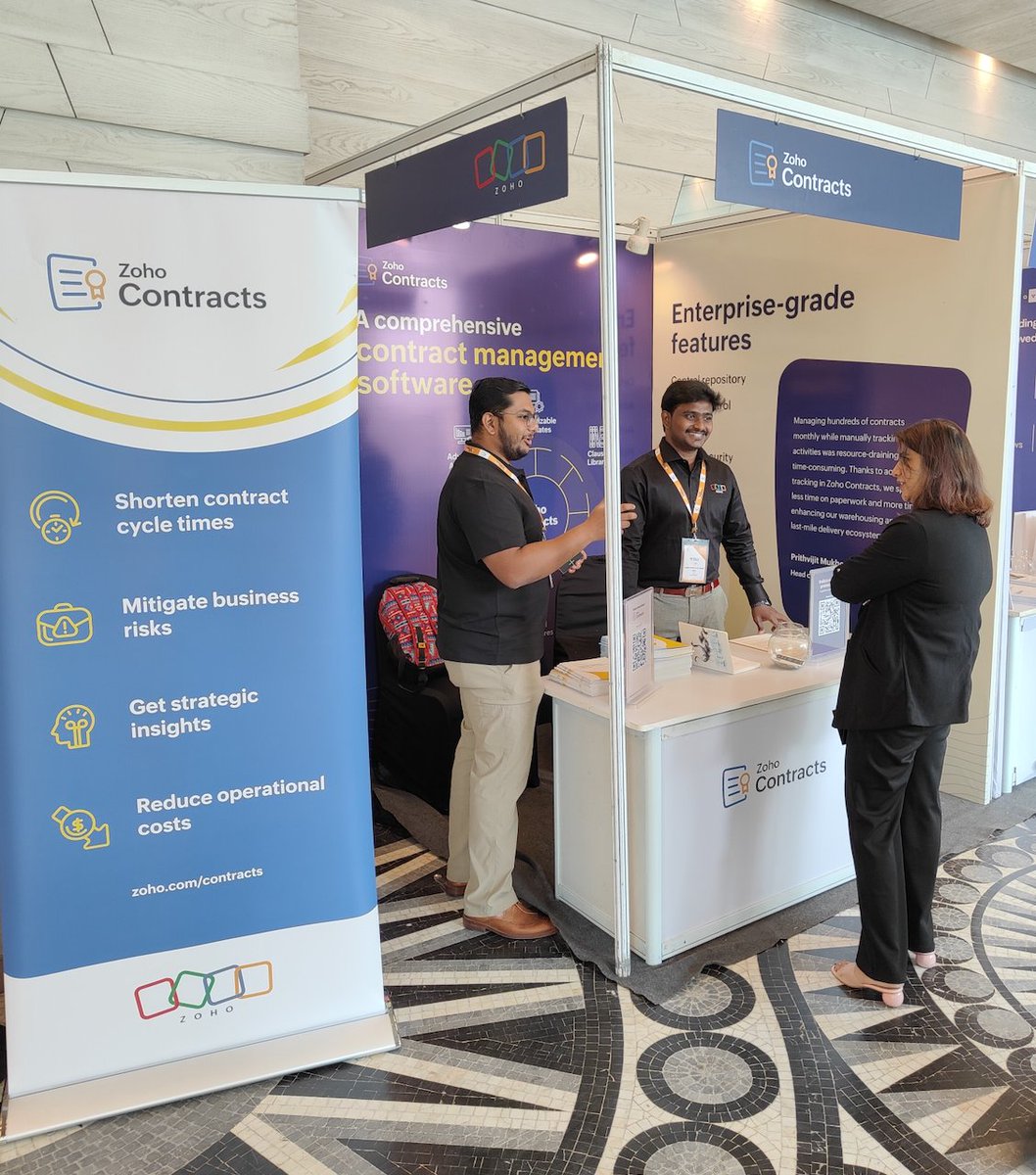 ZohoContracts's tweet photo. We are thrilled to have participated in the @lextalkworld Conference in Delhi on March 6 and 7! It was an enriching experience connecting with legal experts nationwide and delving into insightful discussions on contract management.
#ContractManagement #LegalTech #Legal #LexTalk https://t.co/9v8cEJxCL5