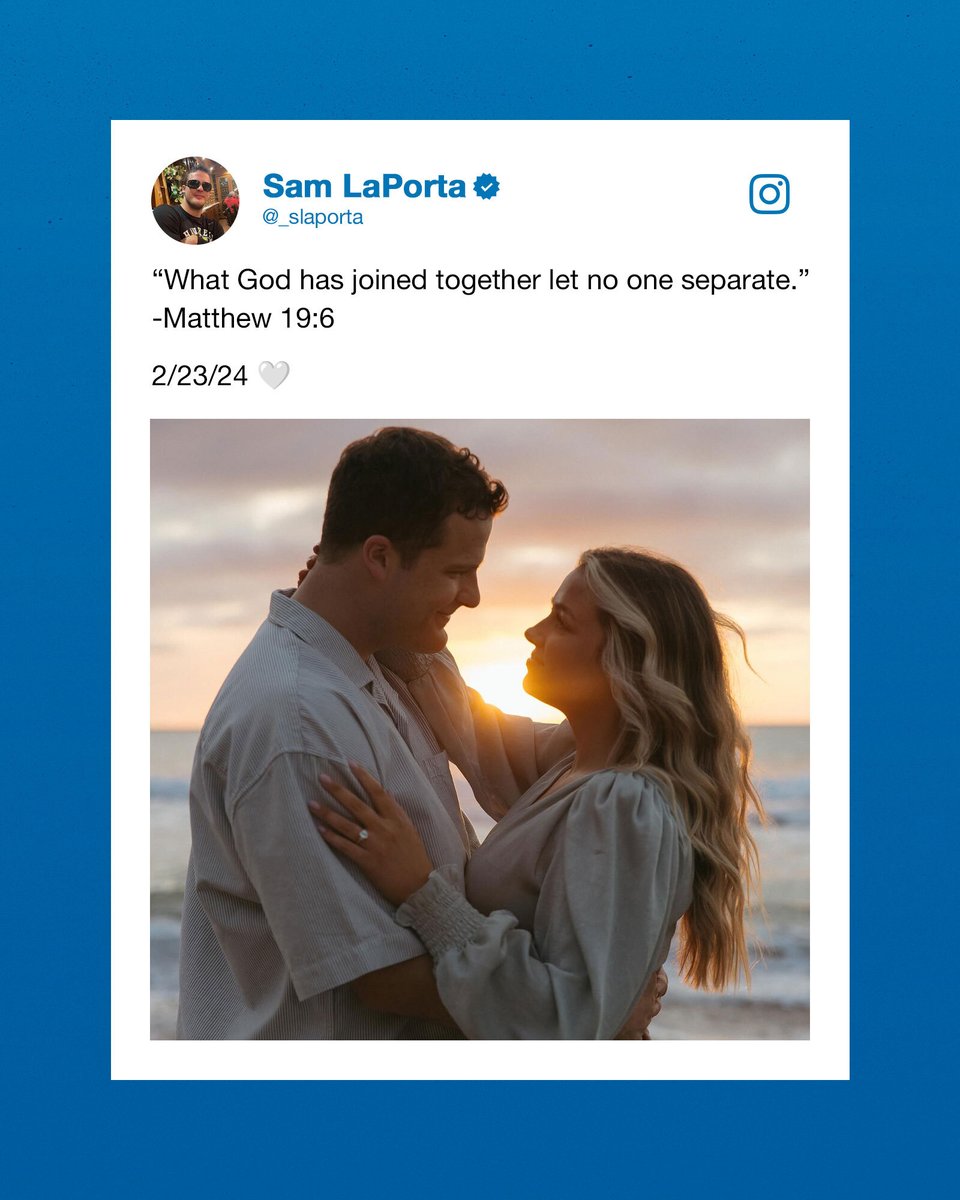 Congrats to <a href="/Samlaporta/">Sam LaPorta</a> on his engagement!