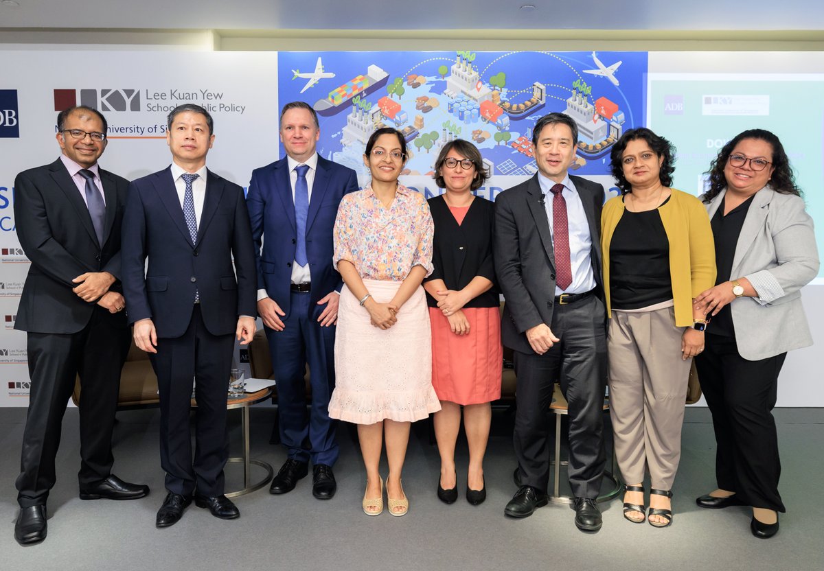 ADBChiefEcon's tweet photo. Thank you to our panel @Pri_Kishore, Founder and Principal Economist at @AsiaDecoded, Dr. Maitreyee Mukherjee, Postdoctoral Fellow at @LKYSch, and Neil Foster-McGregor, ADB Senior Economist and the lead of our #AEIR 2024 theme chapter, for sharing your insights!
Watch our panel discussion focusing on this year’s Asian Economic Integration Report theme chapter: Decarbonizing Global Value Chains. (58:30) ⬇️
https://t.co/iZMkAdaW6h