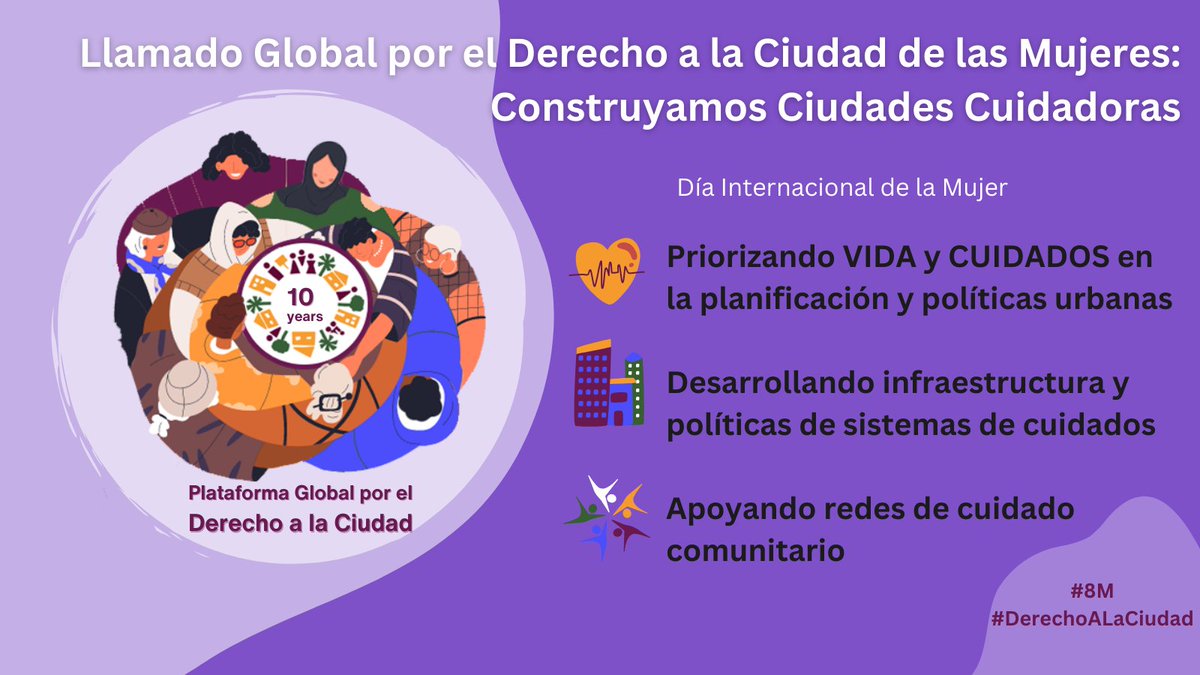 Femum's tweet photo. #8M desde LAC 🌎 nos unimos al llamado por #CiudadesCuidadoras  con servicios y presupuesto para atender, proteger y preservar una vida digna para tod@s #SDG11  @Right2CityGP @uclg_cisdp @urbancampaign @HIC_AL @HuairouConnect  @TAMARAQUIROZG @UN_Women @MaimunahSharif @nadgasman https://t.co/Pdhxr17LBz